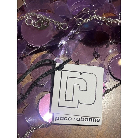 PACO RABANNE Sequin Mini Skirt in Lila 36 3 4 New Rero Disco Beaded - Picture 9 of 16